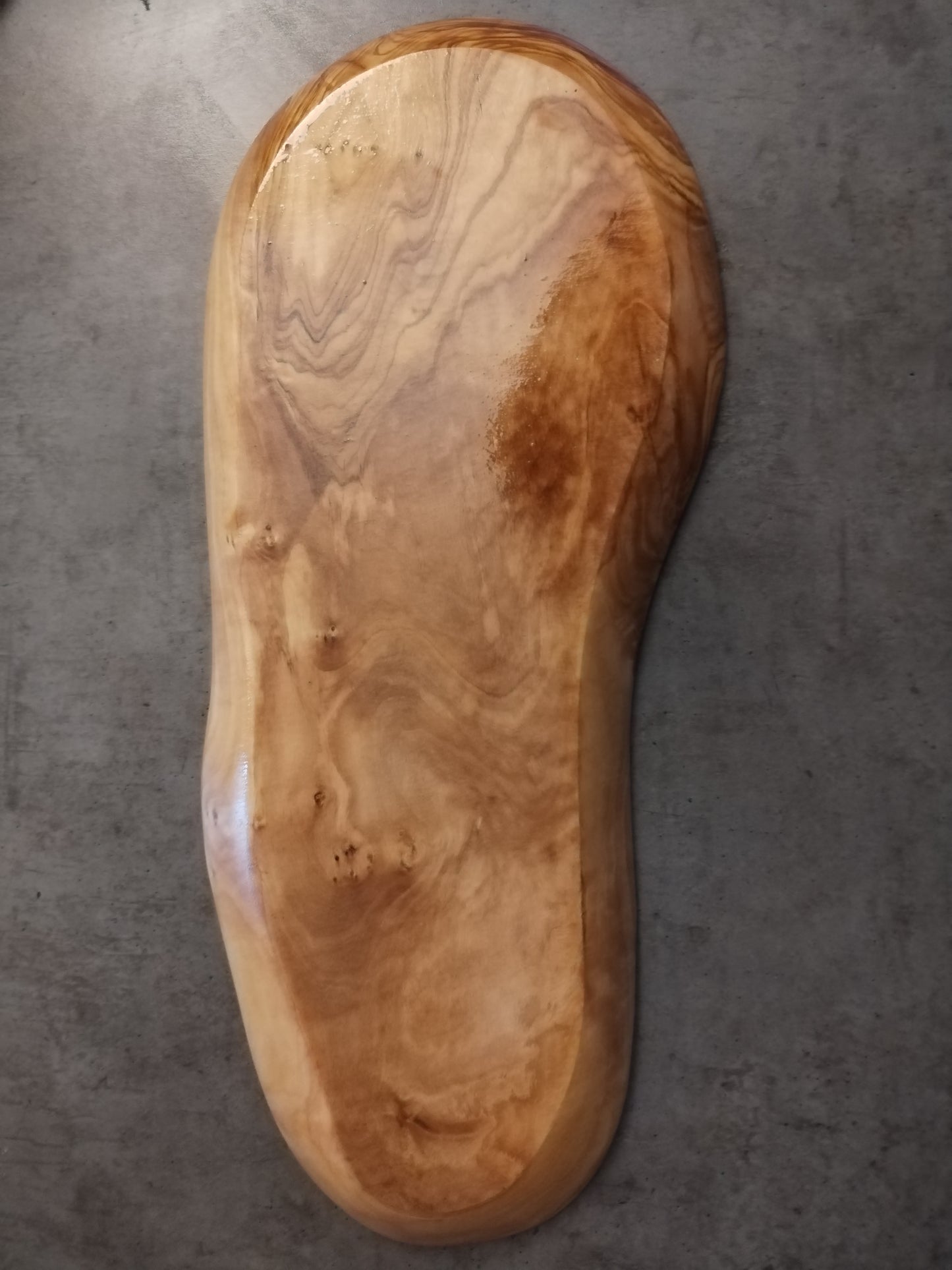 Servierteller, flache Platte Schale aus Olivenholz 38 cm